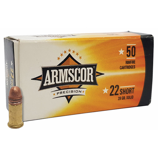 ARMSCOR AMMO 22SHORT 29GR COPPER PLATE 50/100 - Sale